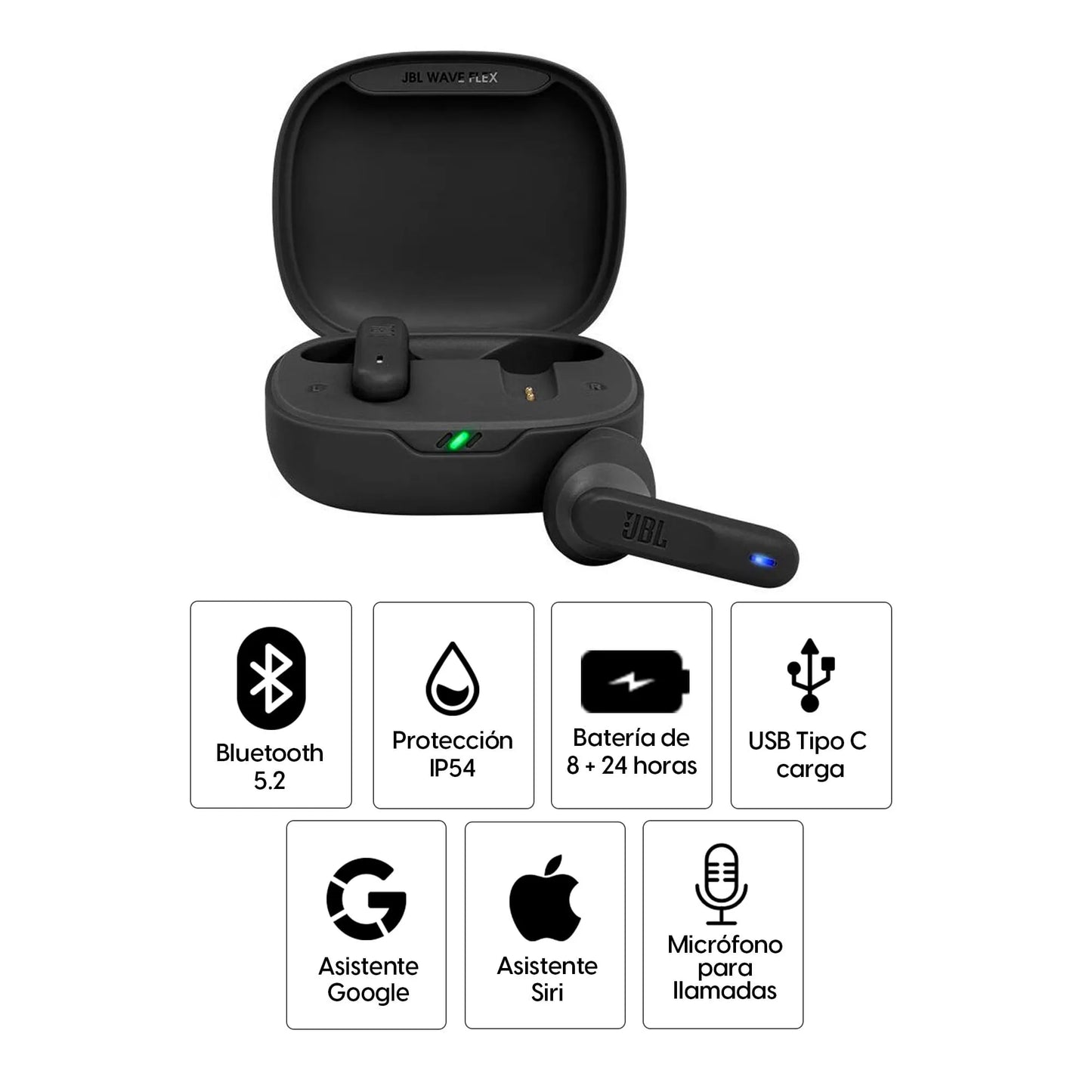 JBL Wave Flex - Auriculares Bluetooth con Sonido JBL y Diseño Ergonómico